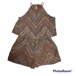 Tyche brown tan romper medium M